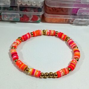 Handmade Clay Bead Bracelet Jewelry Women Men (a60)